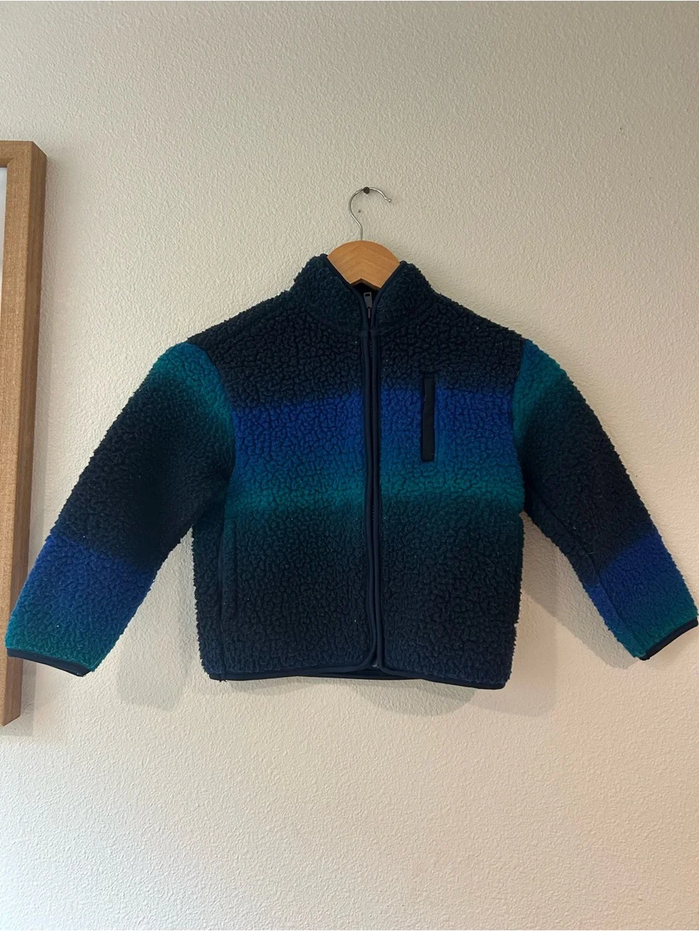 Old Navy Navy, Teal & Blue Sherpa Zip Jacket